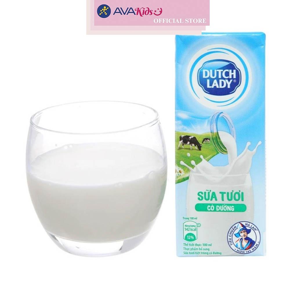 Thùng 48 hộp sữa tươi tiệt trùng Dutch Lady có đường 180 ml (từ 1 tuổi)