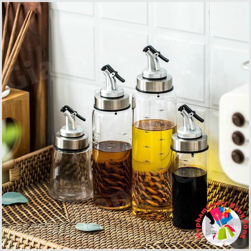 Bình dầu thuỷ tinh có vạch chia ml hàng đẹp