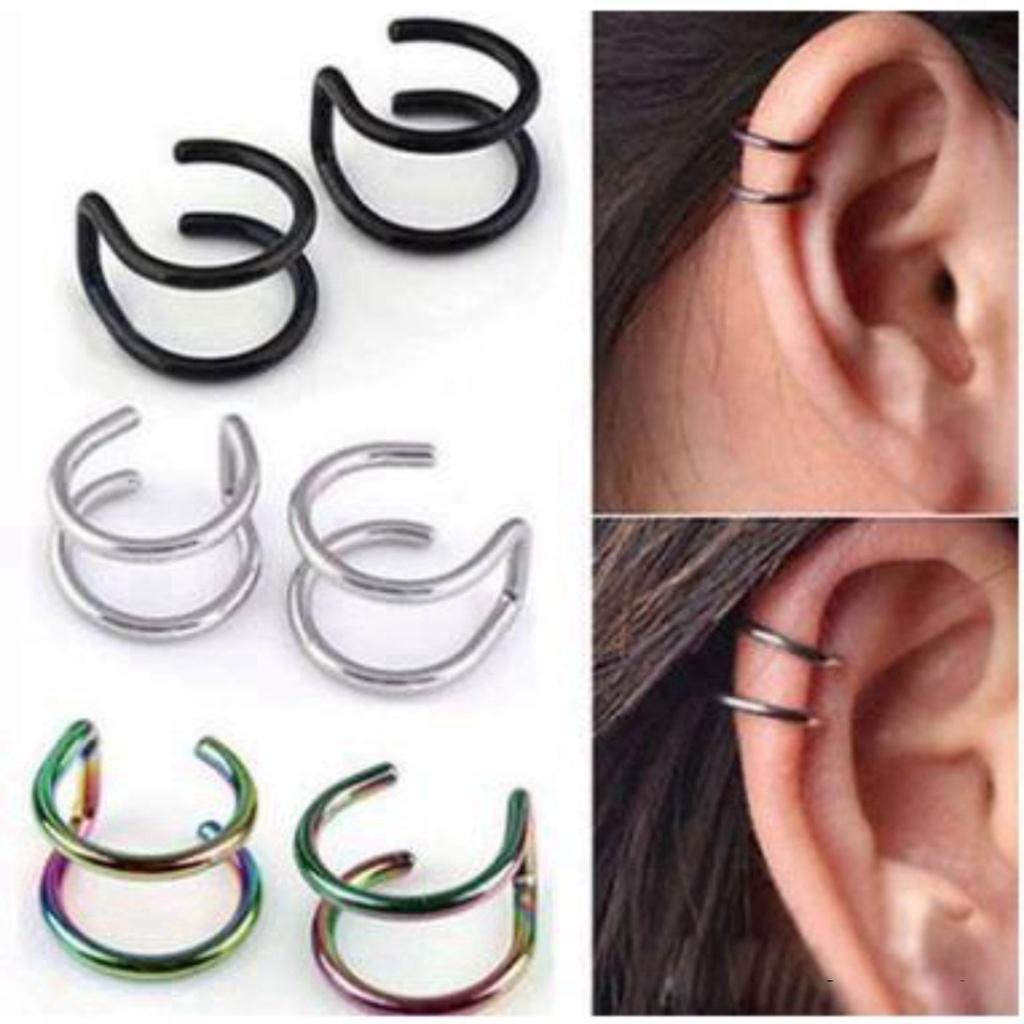 1 Khuyên Tai / Mũi / Môi / Mũi Hình Chữ U Không Cần Xỏ Lỗ Cho Nam Và Nữ