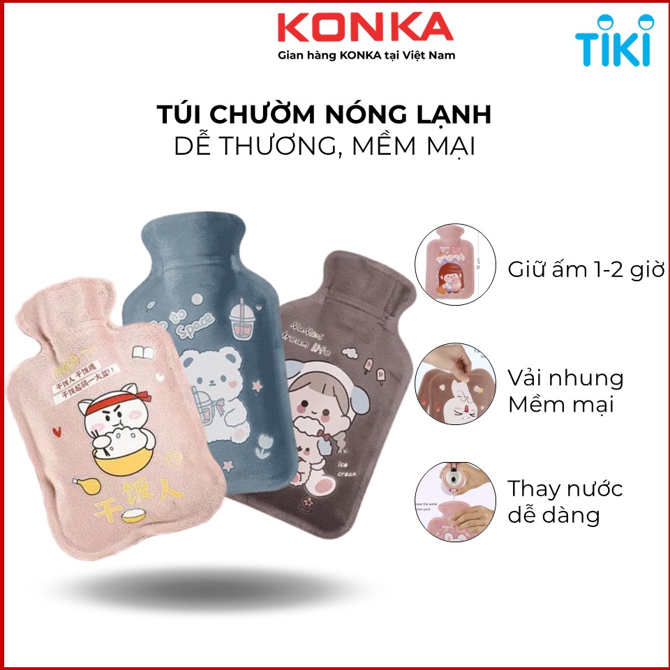 Túi chườm nóng lạnh Hoạt Hình dễ thương lông mịn đa năng giảm đau bụng kinh hạ sốt