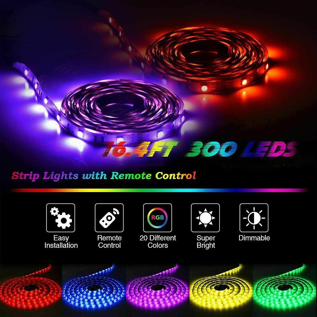 LED Strip Lights 12V  with 24 Key Remote for Bedroom Backlight