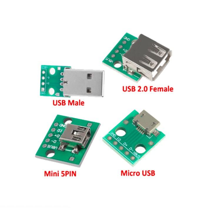 Đế ra chân header USB MICRO MINI TYPE-C TYPE-B DIP USB2.0 3.0