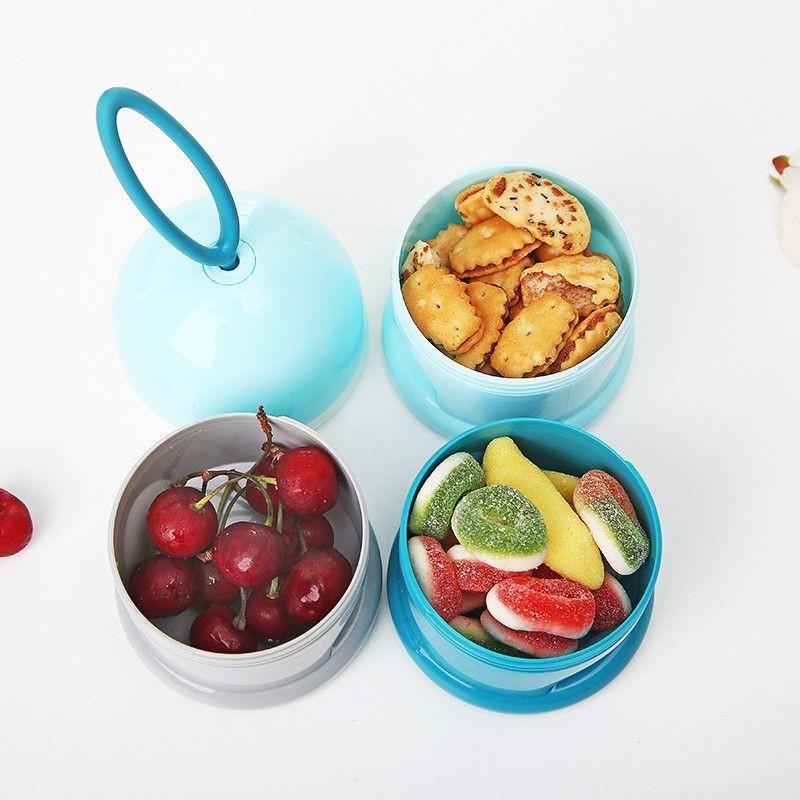 Hộp chia sữa, hộp chia đồ ăn 3 ngăn, 3 tầng cho bé bằng nhựa cao cấp không chứa BPA an toàn cho bé yêu