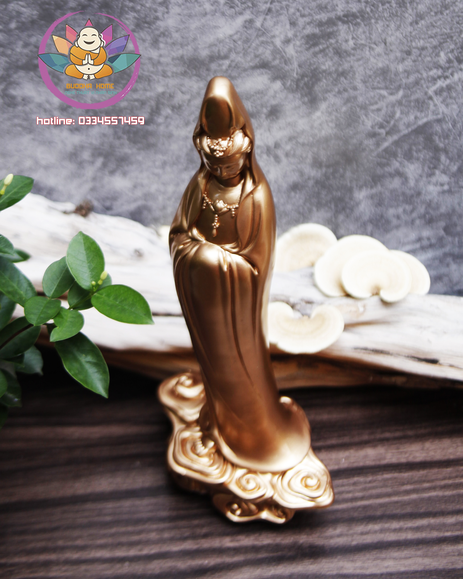 Tượng Mẹ Quan Âm cao 39.5 cm màu trắng sứ trang trí nội thất nhà cửa- phong thủy- thờ cúng