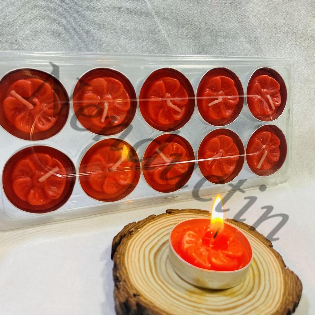 10 viên nến tealight cao cấp cháy 1,5 đến 2h không khói không mùi an toàn cho người sử dụng