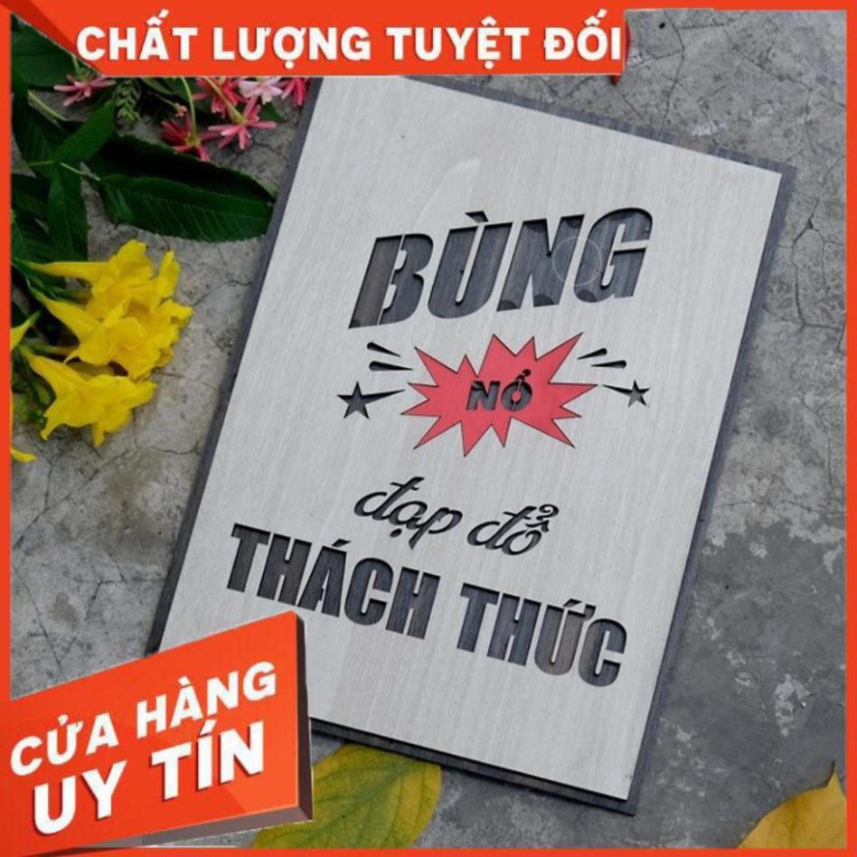 Tranh gỗ treo tường_Bùng nổ đạp đổ thách thức_CR_01. Kich thước 54x40cm