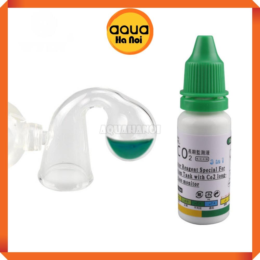 Bộ test nồng độ CO2 chai dung dịch 15 ml và cóng thủy tinh - Kiểm tra nồng độ CO2 trong nước cho hồ thủy sinh