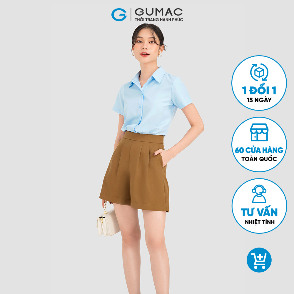 Quần short nữ GUMAC QC08060 xếp ly