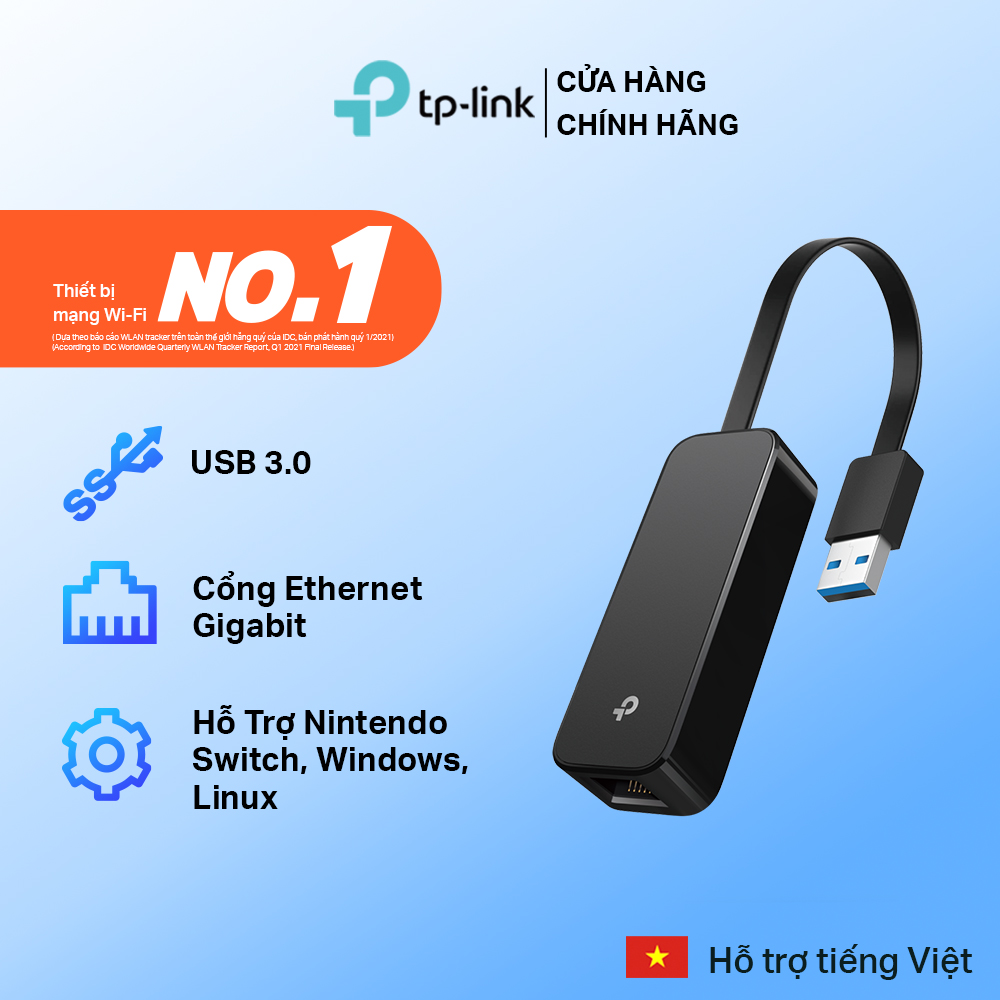 Bộ Chuyển Đổi Mạng USB 3.0 Sang Ethernet TP-Link UE306 Tốc Độ Gigabit 1000Mbps - Hàng Chính Hãng