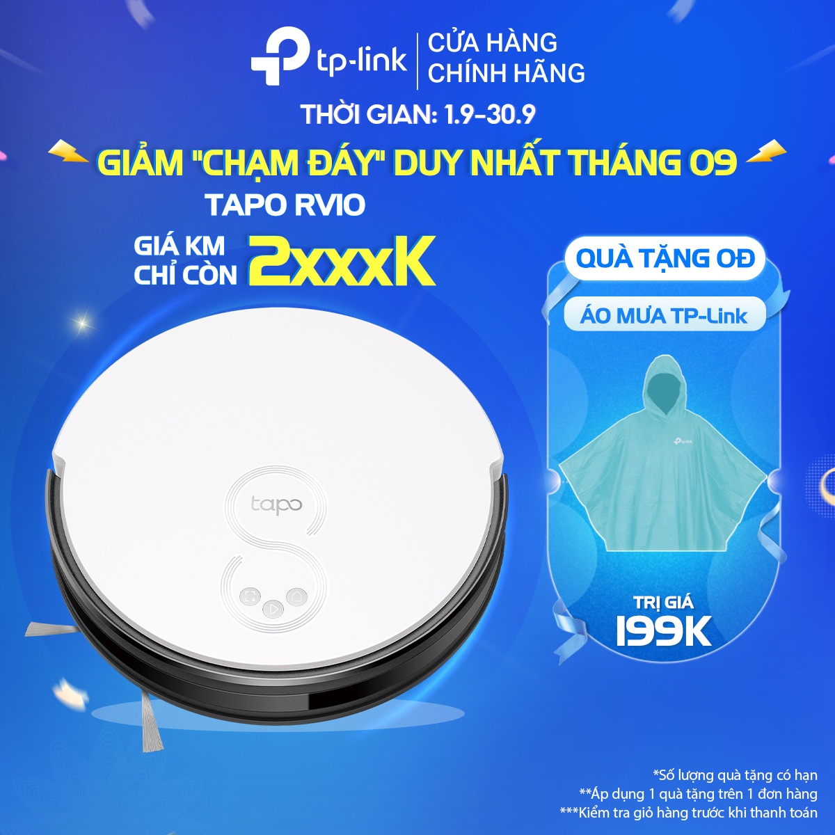 Robot Hút Bụi Và Lau Nhà TP-Link Tapo RV10 - Hàng Chính Hãng