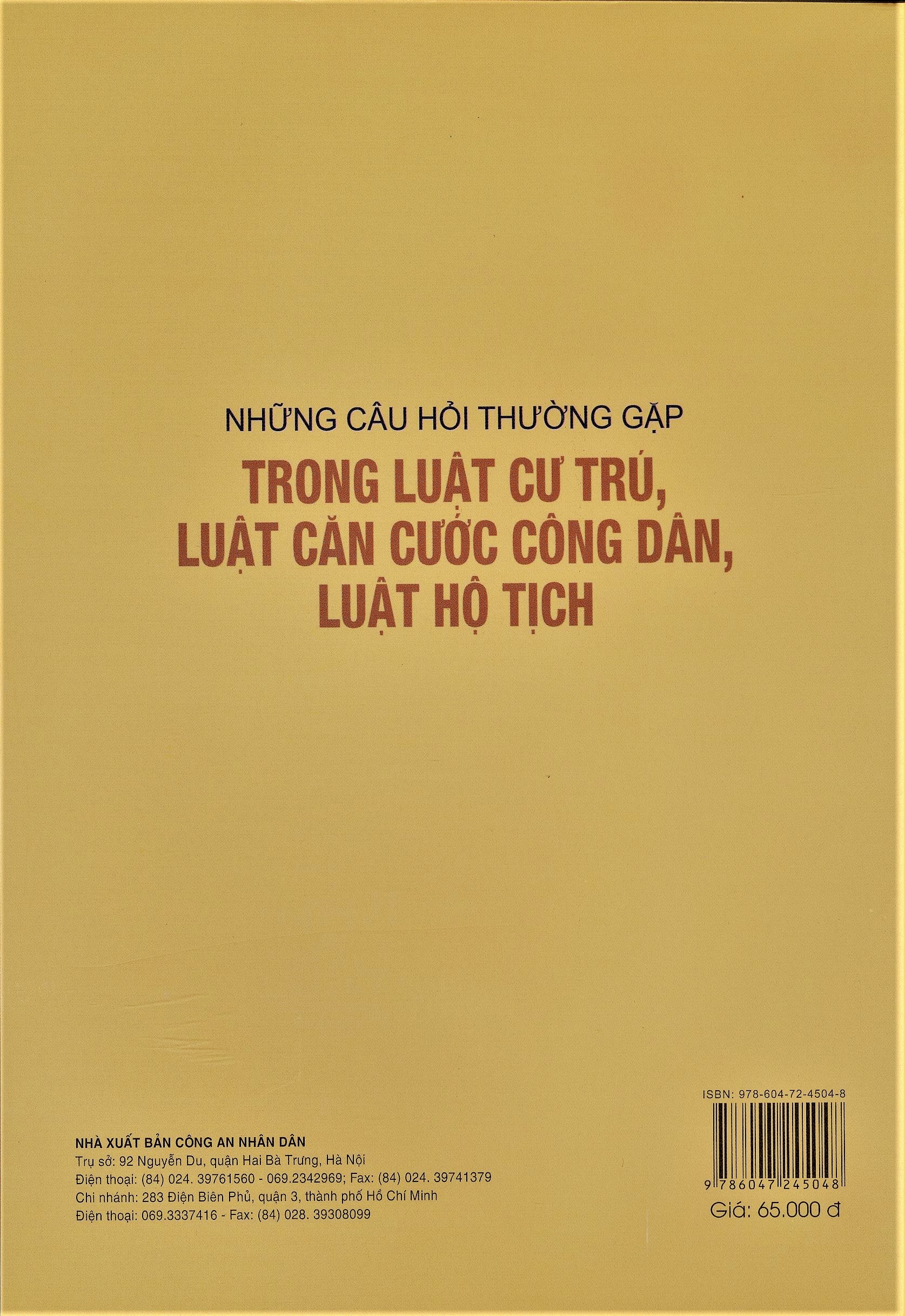 Những Câu Hỏi Thường Gặp Trong Luật Cư Trú, Luật Căn Cước Công Dân, Luật Hộ Tịch