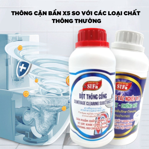 Bột thông tắc nghẽn cầu, cống Siêu Tốc  Sifa 550gr - Huy Tưởng