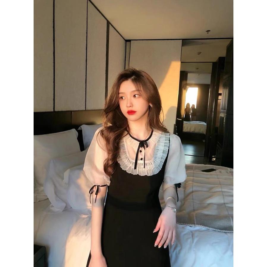 Đầm Váy Nữ Tiểu Thư cổ nơ nhẹ nhàng trẻ trung đi làm , dạo phố, dự tiệc - Thời Trang VADA (Đ36