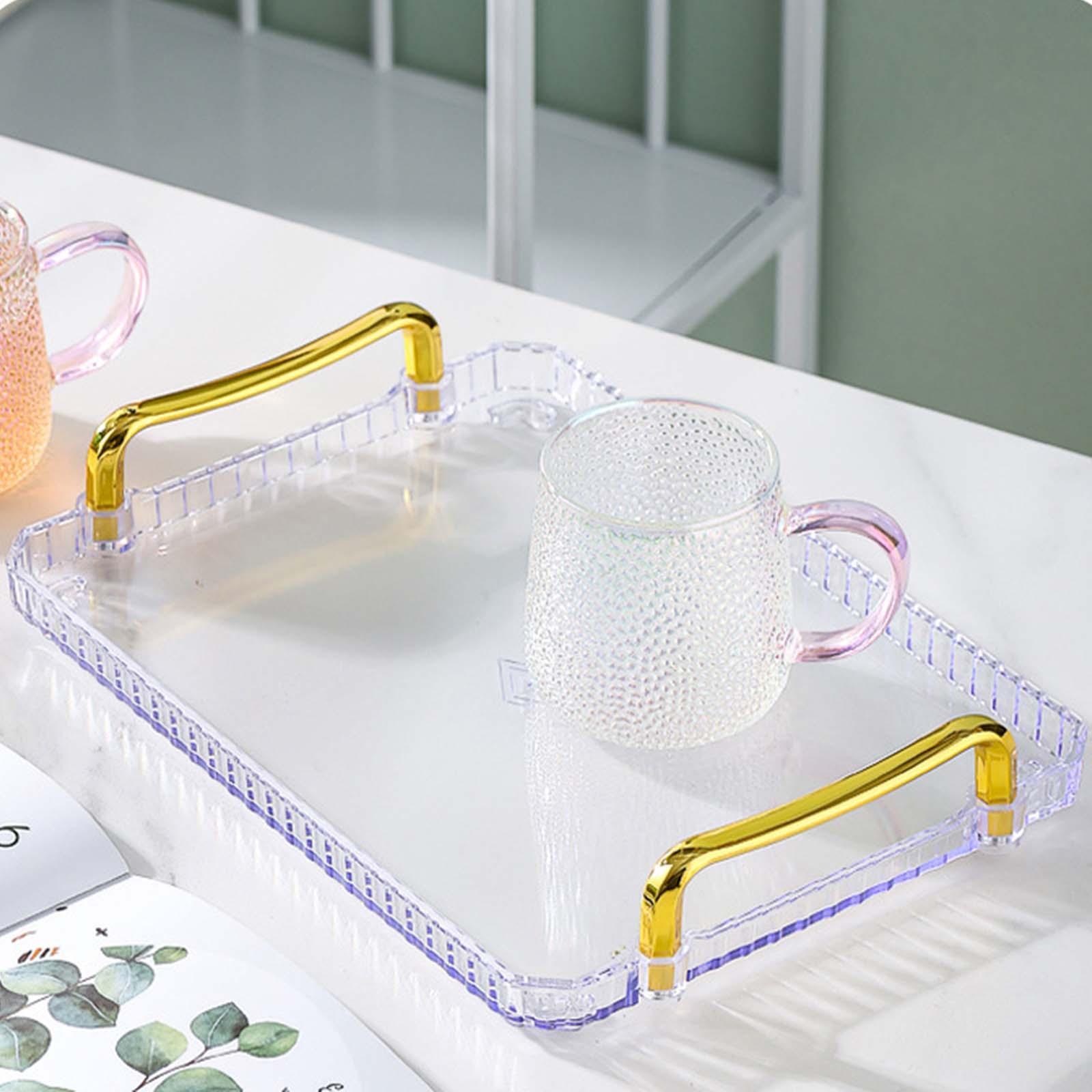 Serving Tray with Handle Storage for Living Room Dessert Dinner