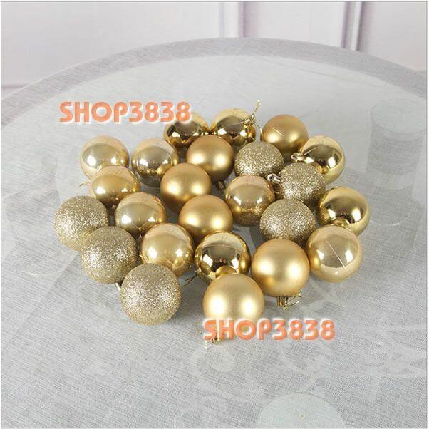 Hộp 20 Quả Châu Trang Trí 3 Kiểu Trang Trí Noel Đẹp Mắt