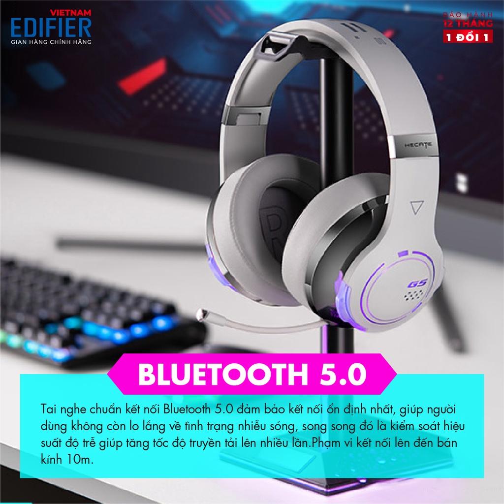 Tai nghe Gaming EDIFIER HECATE G5BT Thời lượng 40h Playtime, Đèn led RGB - Kết nối không dây và có dây - Hàng chính hãng