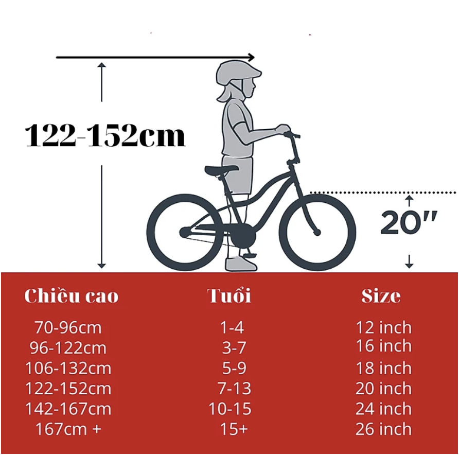 Xe đạp trẻ em SMNBike TK 20-01 - Bánh 20 inch -