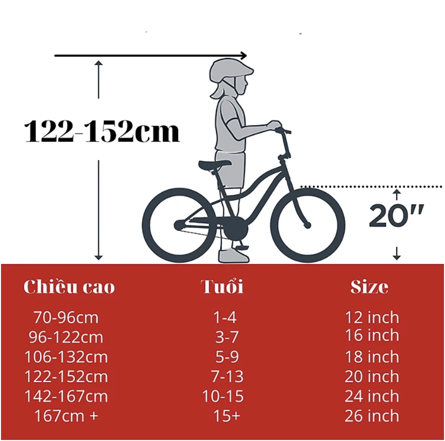 Xe đạp trẻ em SMNBike TK 20-01 - Bánh 20 inch - (8-13 tuổi)