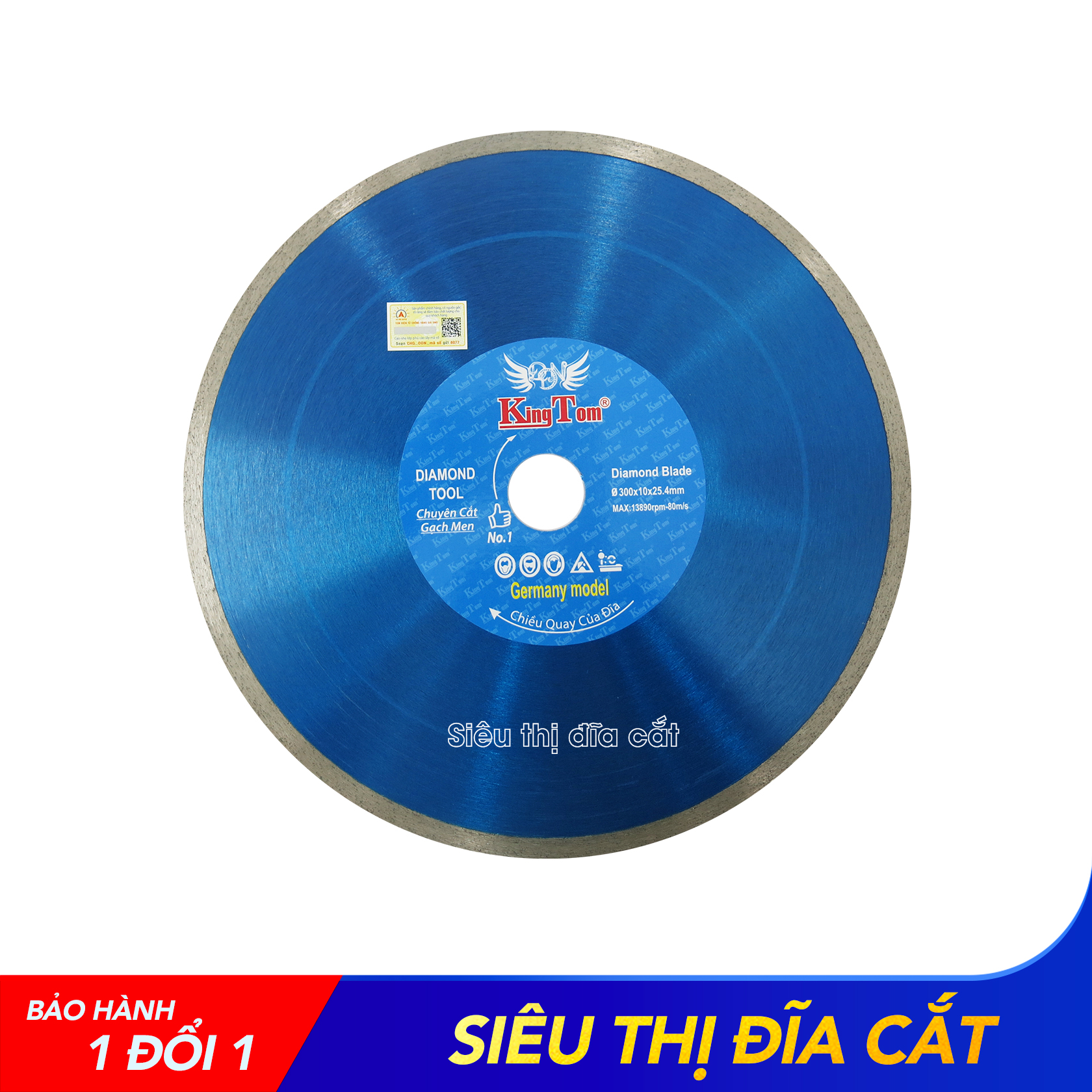 Lưỡi Cắt Gạch KingTom 300 Tấc Ướt - Chuyên Gạch Bóng Kiếng - Siêu Bén - Ít Hao Gạch