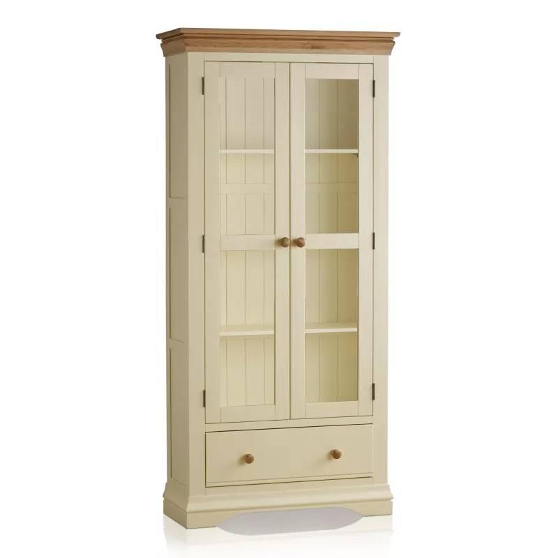 Tủ Trưng Bày 2 Cánh Kính Country Cottage Gỗ Sồi Ibie LSD2COUO - Trắng