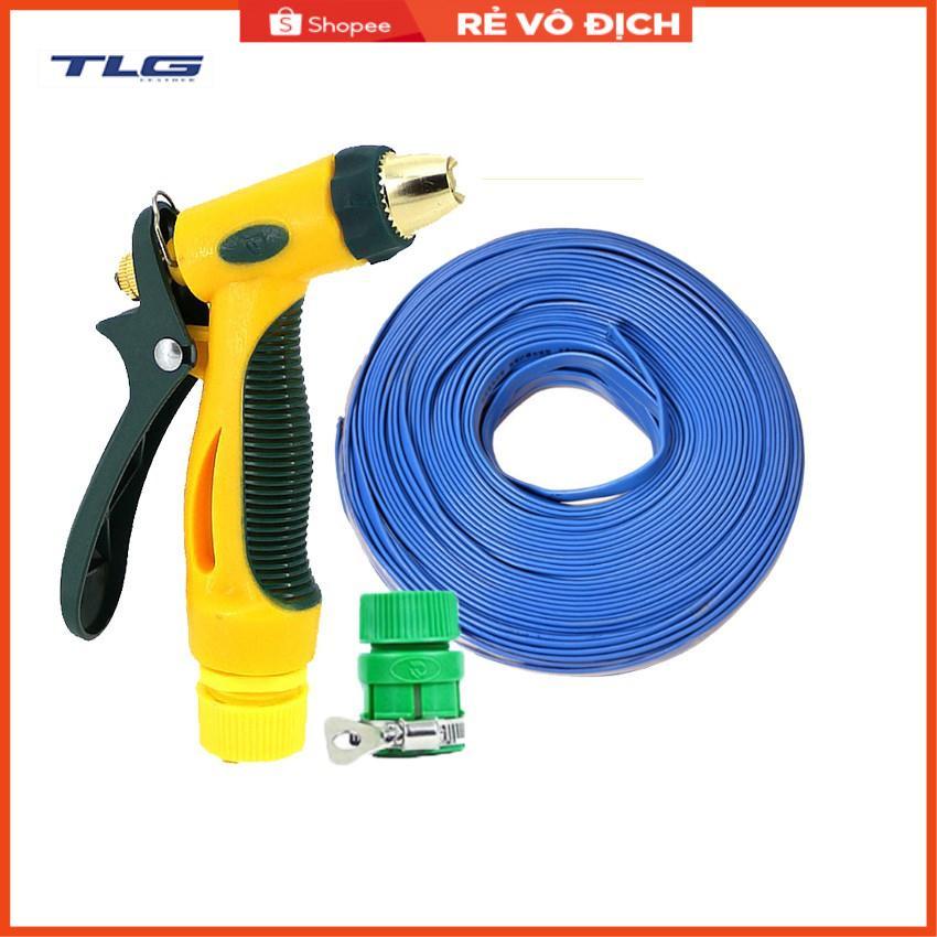 Bộ dây vòi xịt nước rửa xe,tưới cây tăng áp 3 lần 3-5M( nối nhựa xanh) 206317