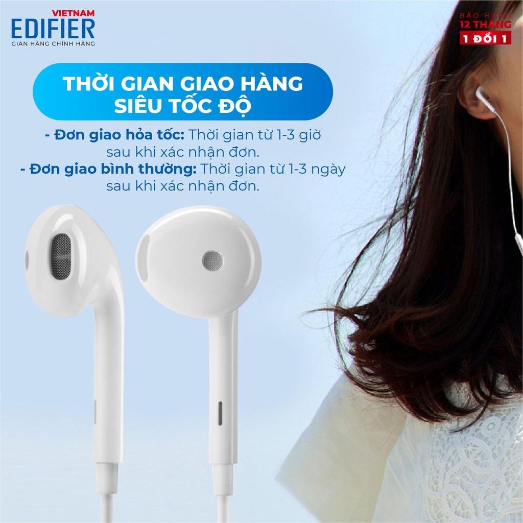 Tai nghe nhét tai có dây EDIFIER P180 PLUS Chân cắm 3.5 Chất liệu TPE dài 1.3m - Hàng chính hãng