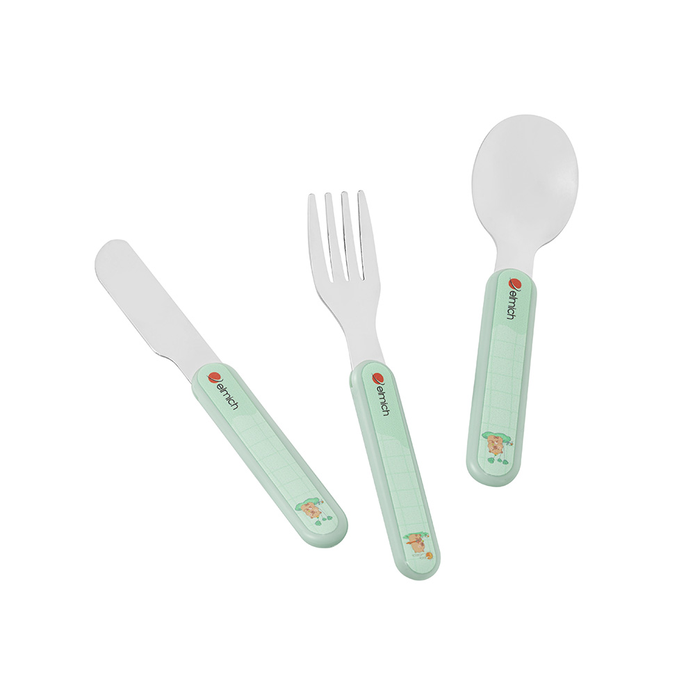 Bộ Muỗng Nĩa Dao Cho Bé Elmich EL2374 , Hàng Chính Hãng, Inox 304 An Toàn, Nhỏ Gọn - JoyMall