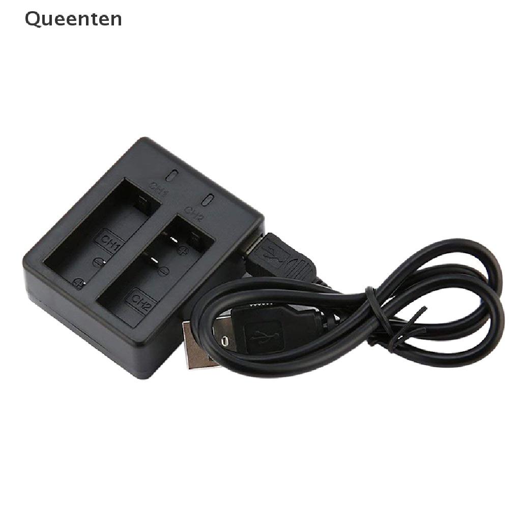 Queenten 2 in 1 Dual Slot Battery Charging Cam Charger Camera Dock for EKEN SJCam SJ4000 QT