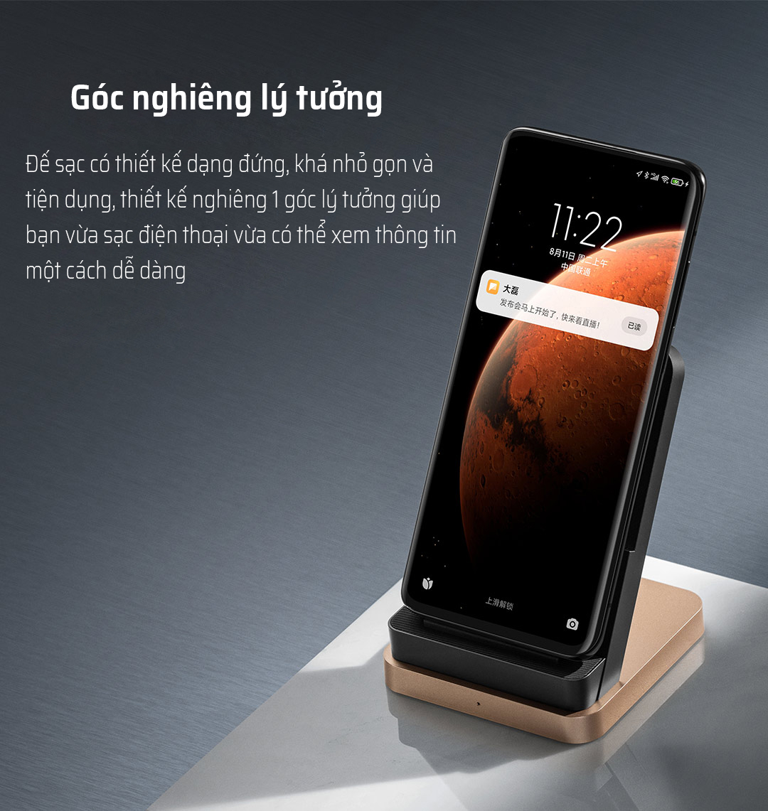 Đế Sạc Nhanh Không Dây Xiaomi Mijia 55w Tích Hợp Quạt Làm Mát Không Khí - Hàng Nhập Khẩu