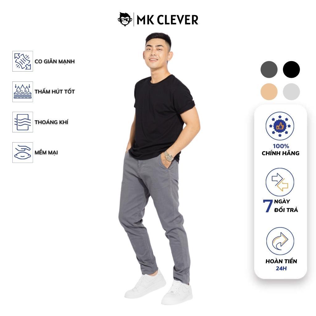 Quần nam kaki slimfit MK CLEVER, ống xuông lưng thun - QKT02