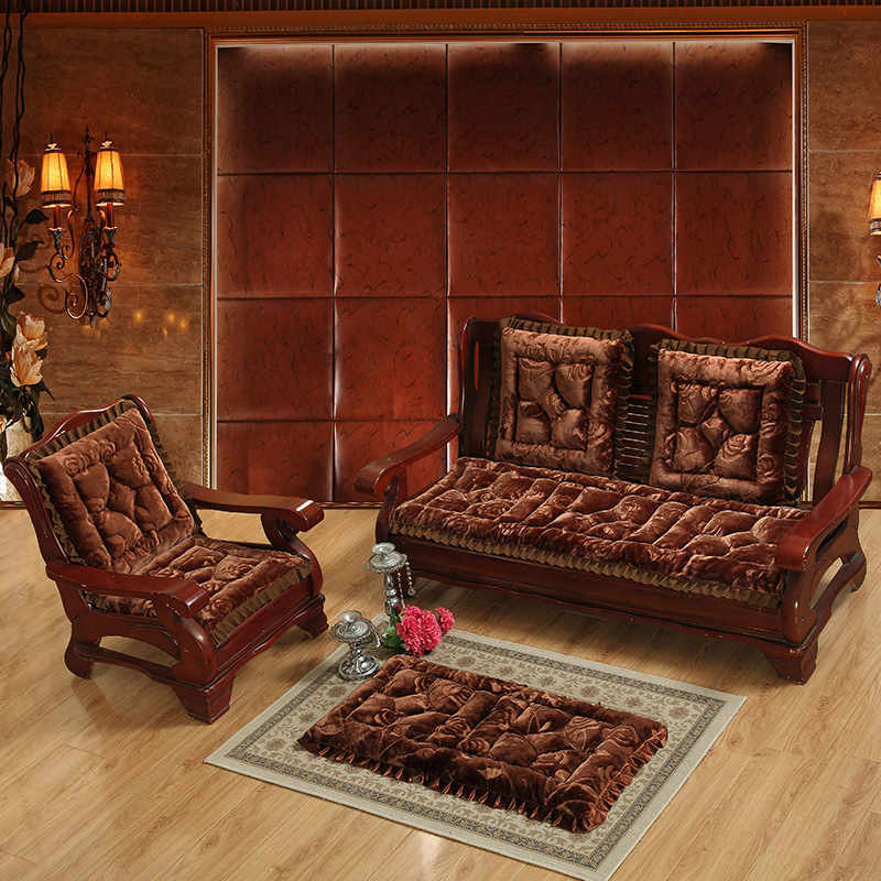 Bộ 3 Thảm Ghế Nhung In Hoa Văn Nổi Bật - TH16