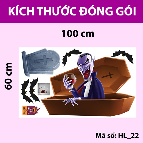 DECAL TRANG TRÍ HALLOWEEN COMBO SỐ 10