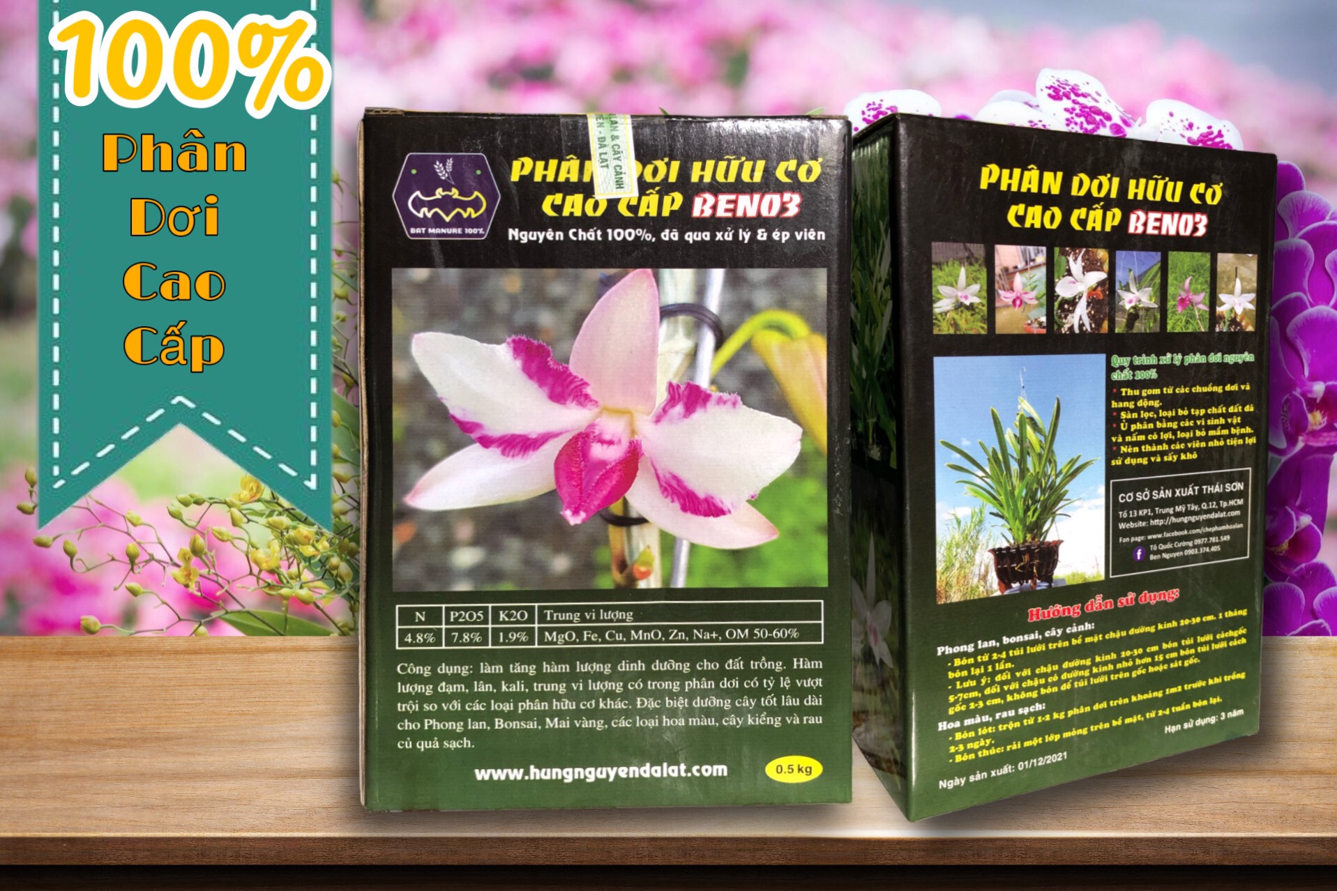 Viên nén phân dơi nguyên chất Hùng Nguyễn BEN 03 – Gia tăng dinh dưỡng và vi sinh vật tốt cho Lan
