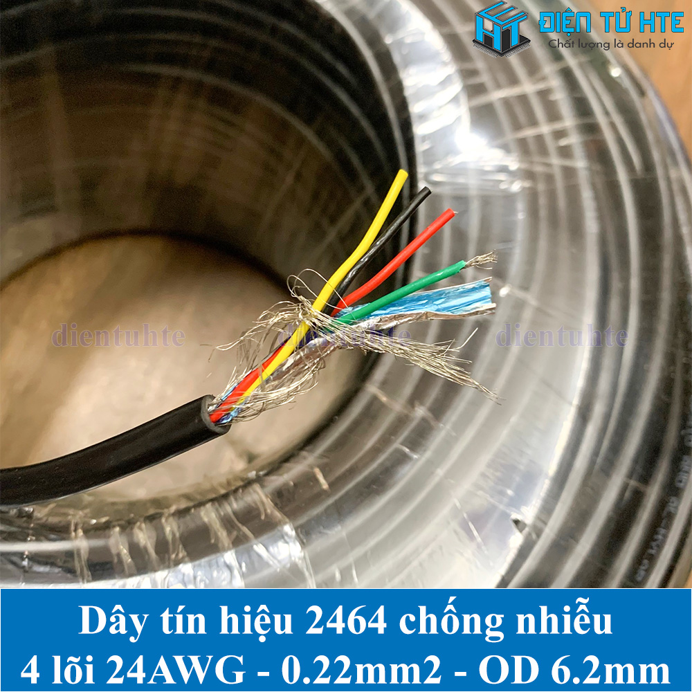 Dây tín hiệu 4 lõi chống nhiễu 2464 24AWG 0.22mm2 vỏ PVC OD 6.2mm