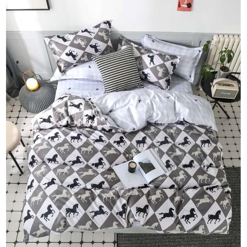 Bộ chăn ga gối sét hè Cotton Poly M2T bedding chăn ga Hàn Quốc miễn phí bo chun drap ga giường - xả kho