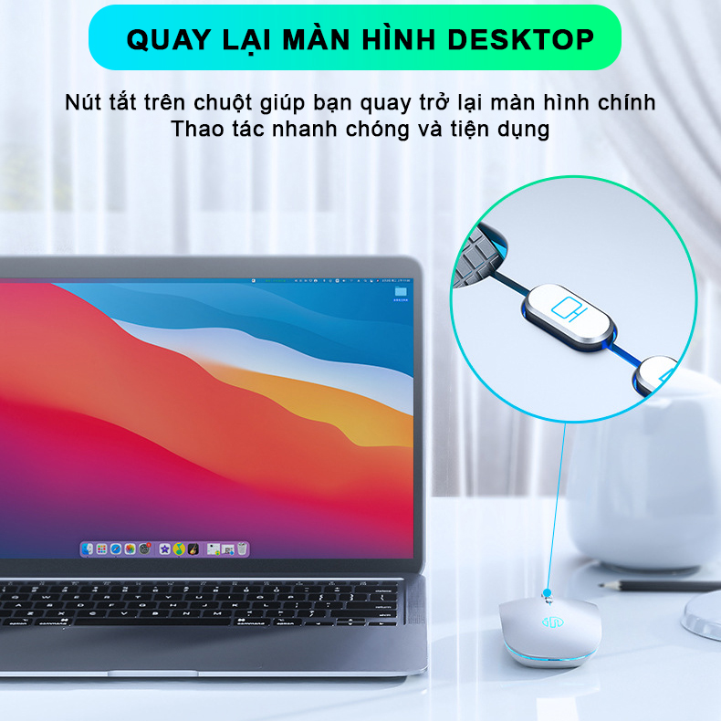 Chuột không dây wireless sạc pin Sidotech M1L bản nâng cấp chuột bluetooth của M1P thiết kế silent tắt tiếng click có LED con lăn kim loại tinh tế dòng chuột  sạc pin 1 lần dùng 2 tháng dùng cho máy tính laptop tivi - Hàng Chính Hãng