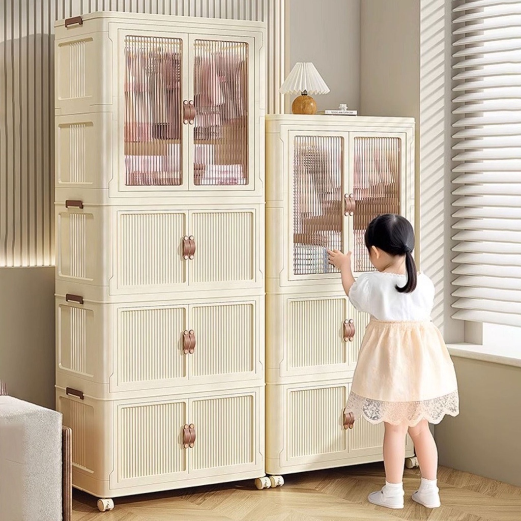 Tủ Đồ Chứa Quần Áo Cho Bé, Có bánh Xe Xoay 360 Độ Tiện Lợi, Tủ Nhựa Đa Năng
