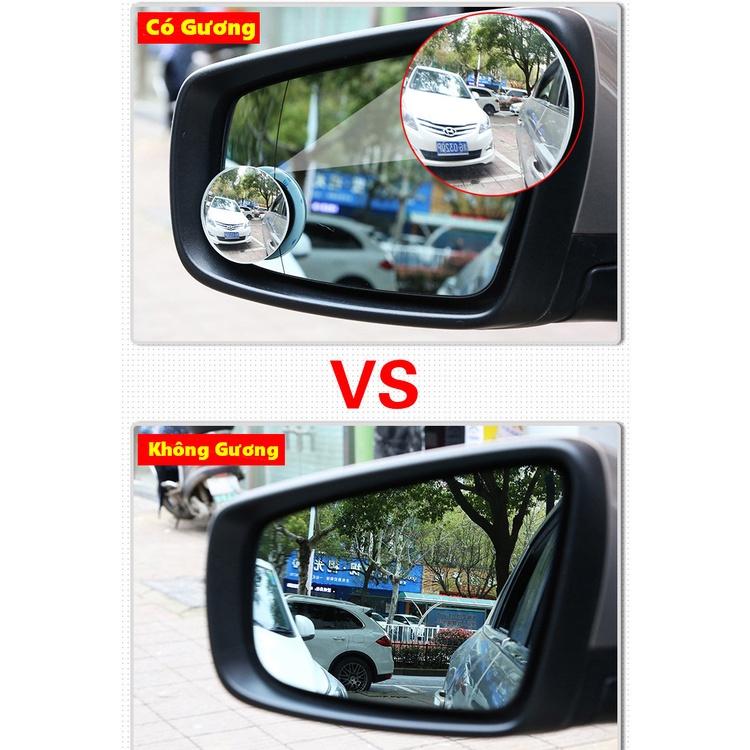 Combo 2 Gương Cầu Lồi Xoay 360 Không Viền ,Gương Cầu Lồi Xe Hơi Xóa Điểm Mù