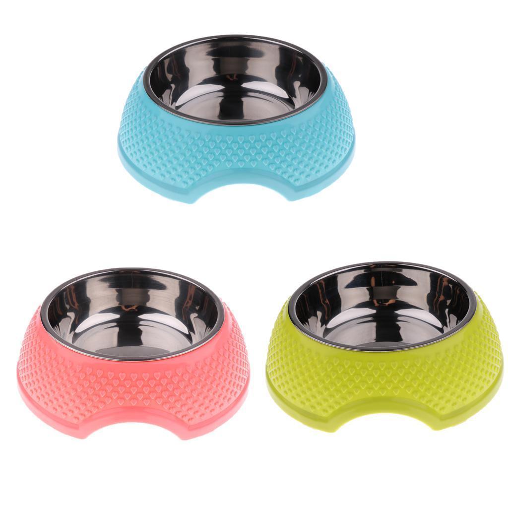 Anti Slip Stainless Steel Pet Dog Cat Feeder Food Water Bowl Dish