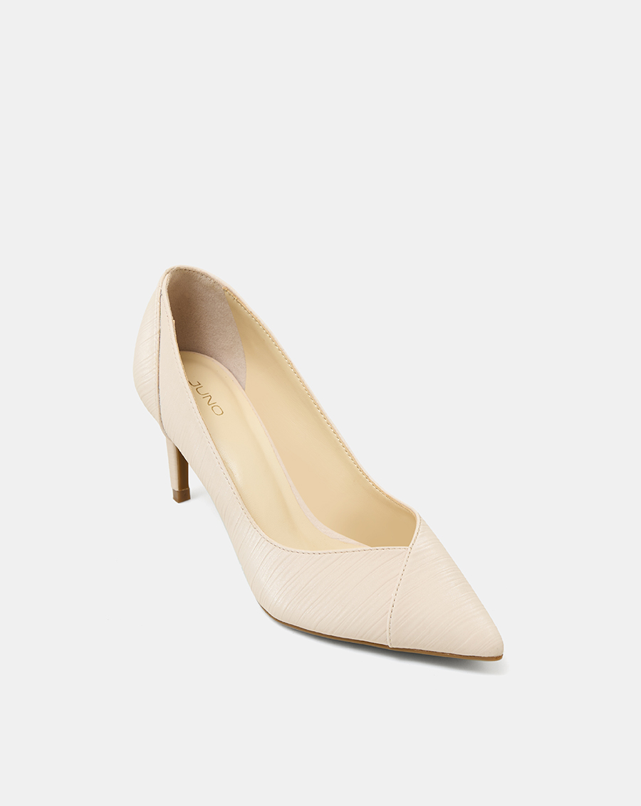 Giày Cao Gót Nữ 7cm Thời Trang JUNO Giày Cao Gót Pump Gót Thanh Phối 2 Loại Si CG07156