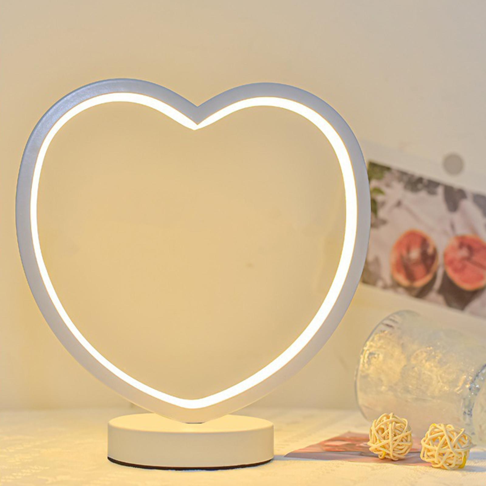 Modern LED Heart Table Lamp Desk Lamp Night Lamp for Hotel Bedroom Decor
