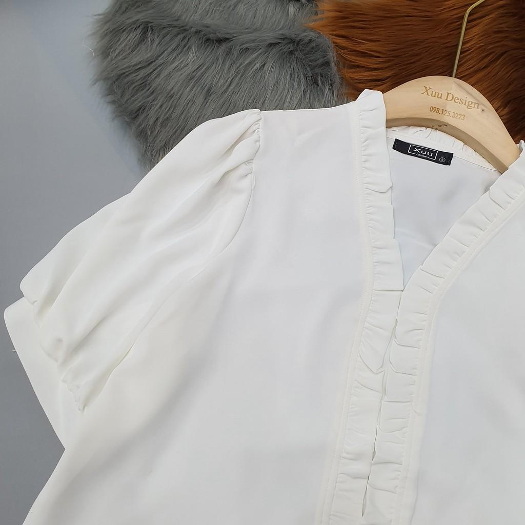 Áo sơ mi nữ tay ngắn Xuu Design áo kiểu thời trang chất vải đẹp mặc mát