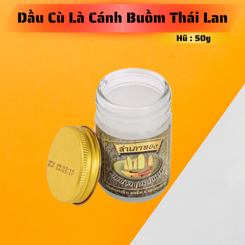 Dầu cù là xoa bóp cánh buồm Trắng Thái lan 50g