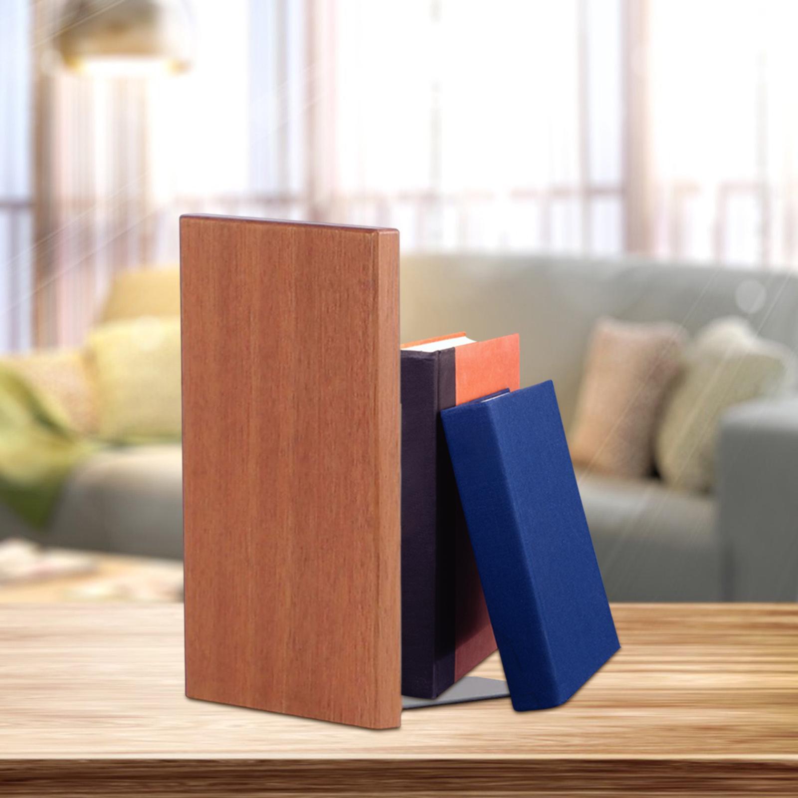 Wooden Bookend Book Holder Decoration for Heavy Books Magazines Video Games