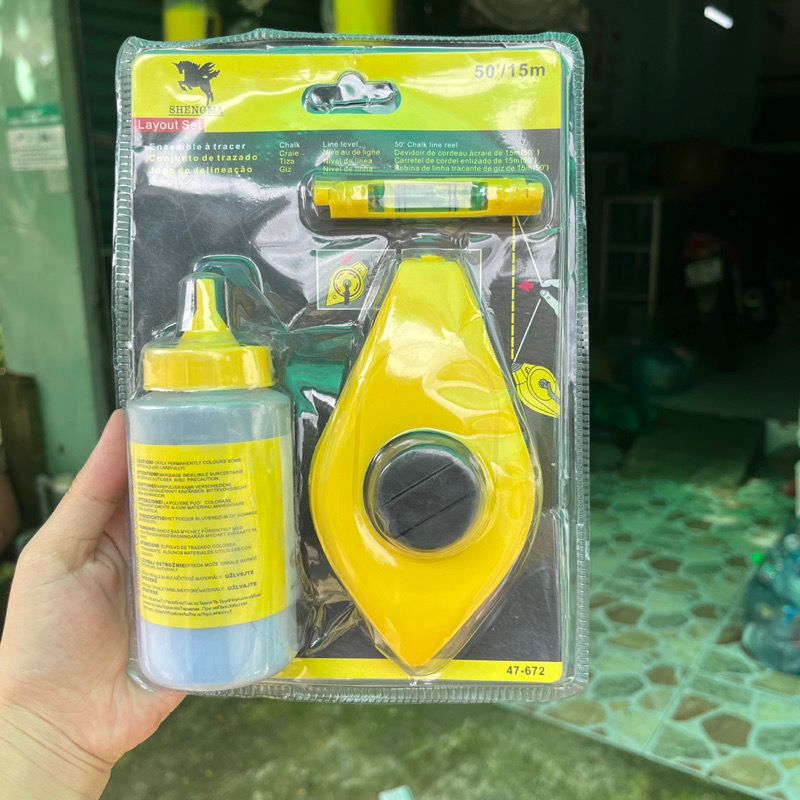 Trọn bộ Bật Mực thi công gồm dây 15m mực cân bằng