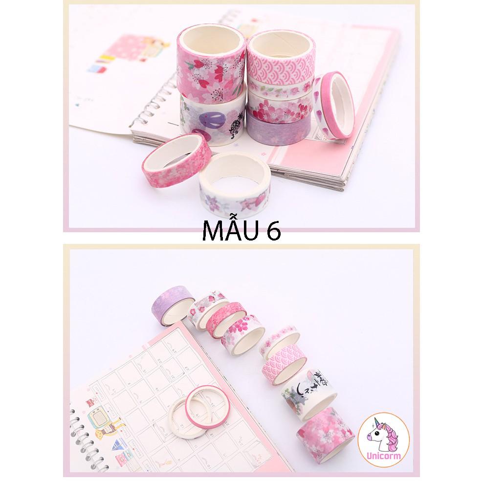 Set 10 cuộn băng dính trang trí - băng keo trang trí siêu đẹp trang trí scrapbook, sổ tay planner