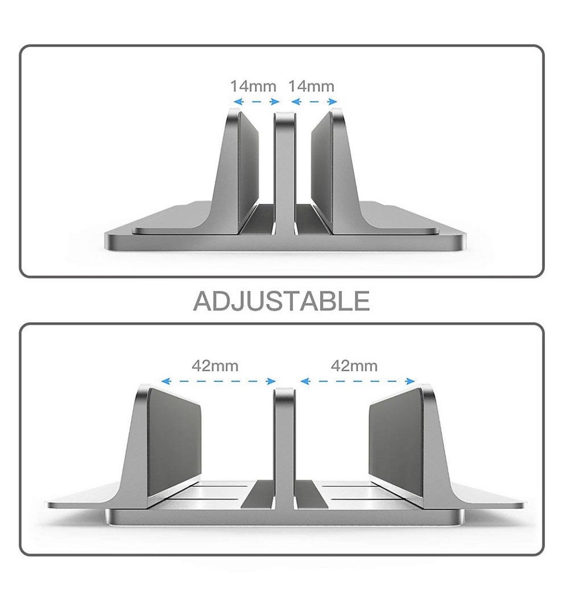 Giá đỡ nhôm nguyên khối hai khe kẹp dựng đứng dành cho Laptop Macbook Ipad Surface