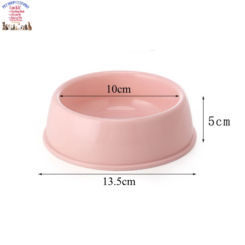 Tô đựng thức ăn Chó Mèo Hình tròn Đường kính 13.5cm Chất liệu nhựa an toàn Nhỏ gọn, tiện lợi