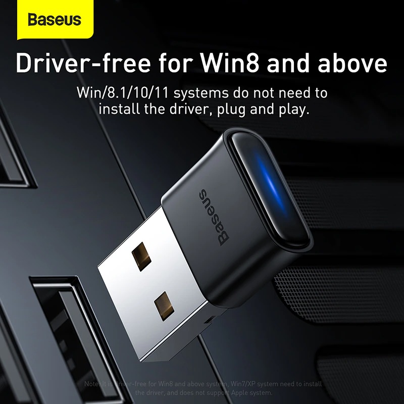 Hình ảnh Baseus USB Bluetooth Dongle Adaptador 5.0 Adapter cho máy tính / Laptop Windows ( hàng chính hãng)