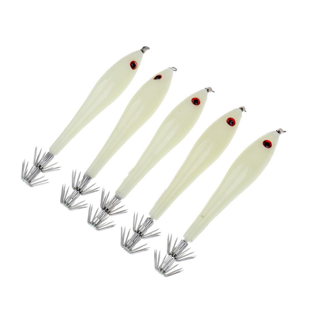15pcs Noctilucent Squid Lures Cuttlefish Saltwater Fishing Lure Hook Bait